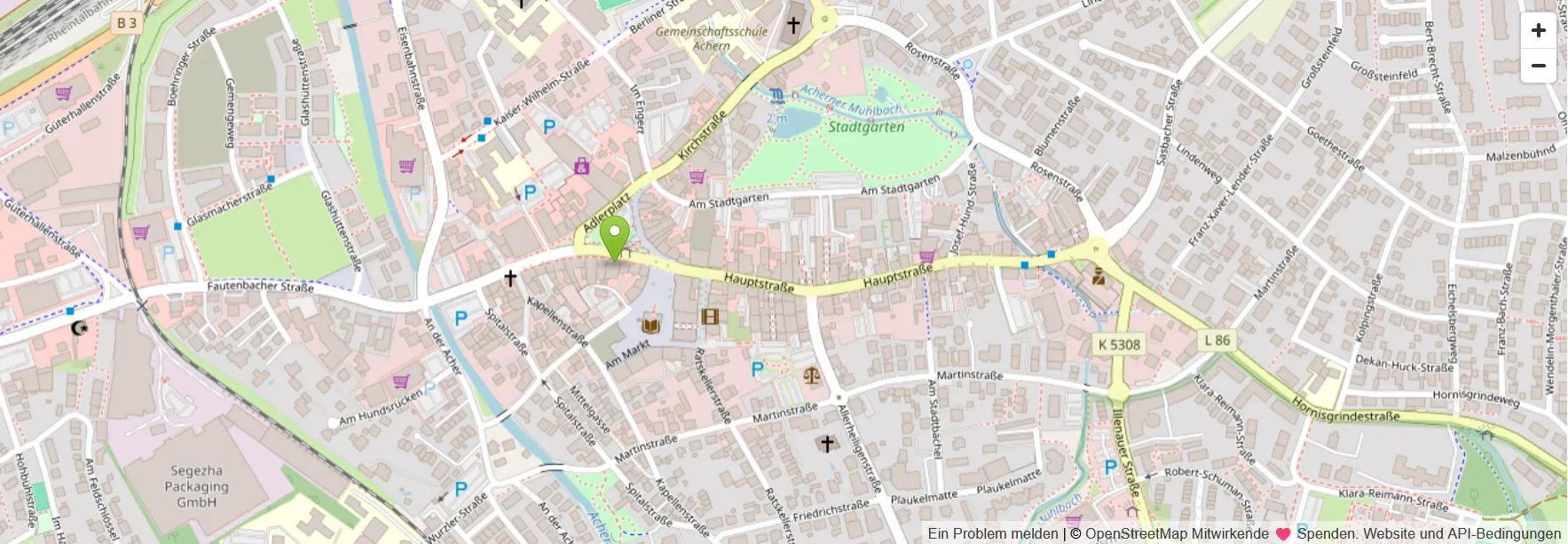 Café Glatt, Achern, OpenStreetMap Karte